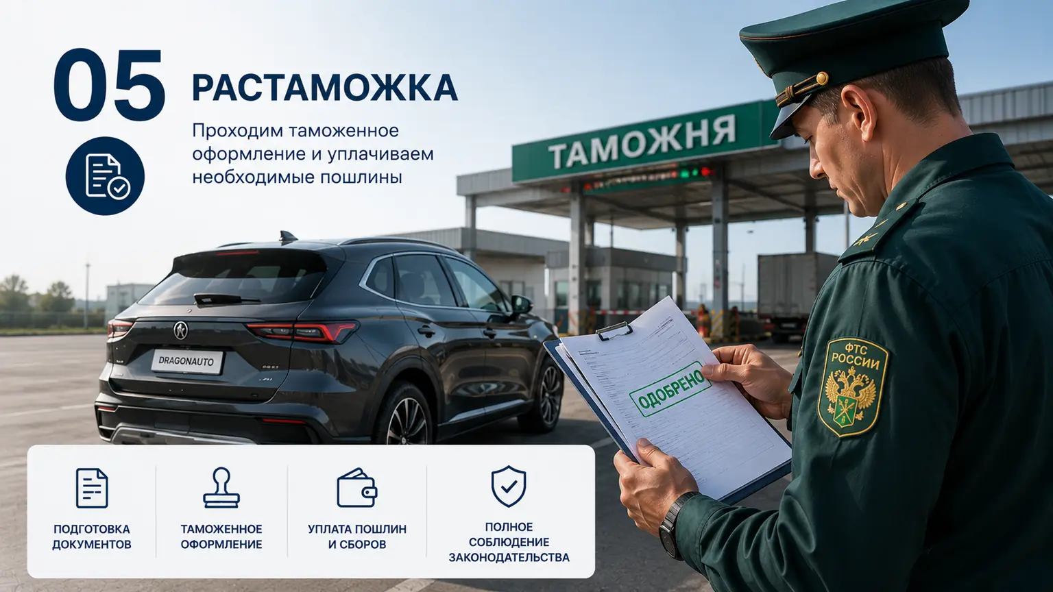 Таможня и платежи: этап 05 сделки DragonAuto